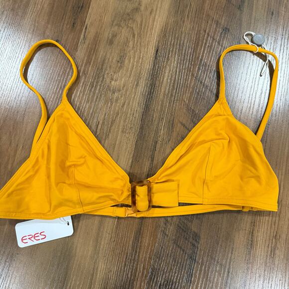 Eres Agent Belt Bikini Top Burnt Yellow Retro Faux Tortoise Shell Buckle US 12 - Picture 2 of 7